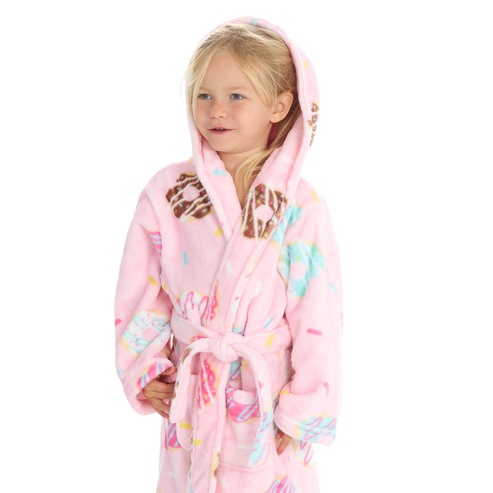 Girls Donuts Pink Dressing Gown