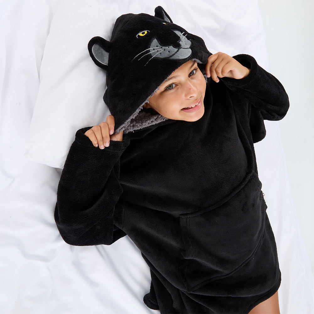 Girls Panther Blanket Hoodie