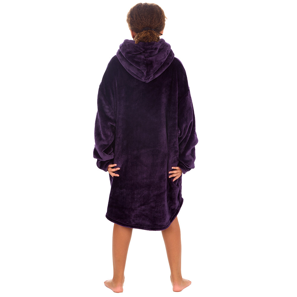 Girls Shimmer Plum Blanket Hoodie