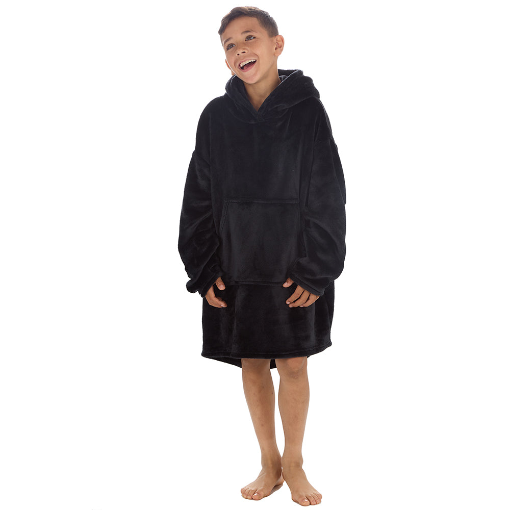 Boys Shimmer Black Blanket Hoodie