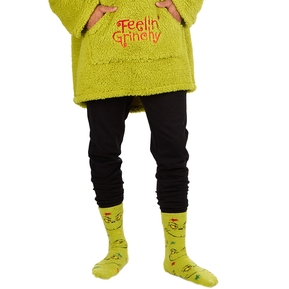 Mens Christmas Grinch Fluffy Socks