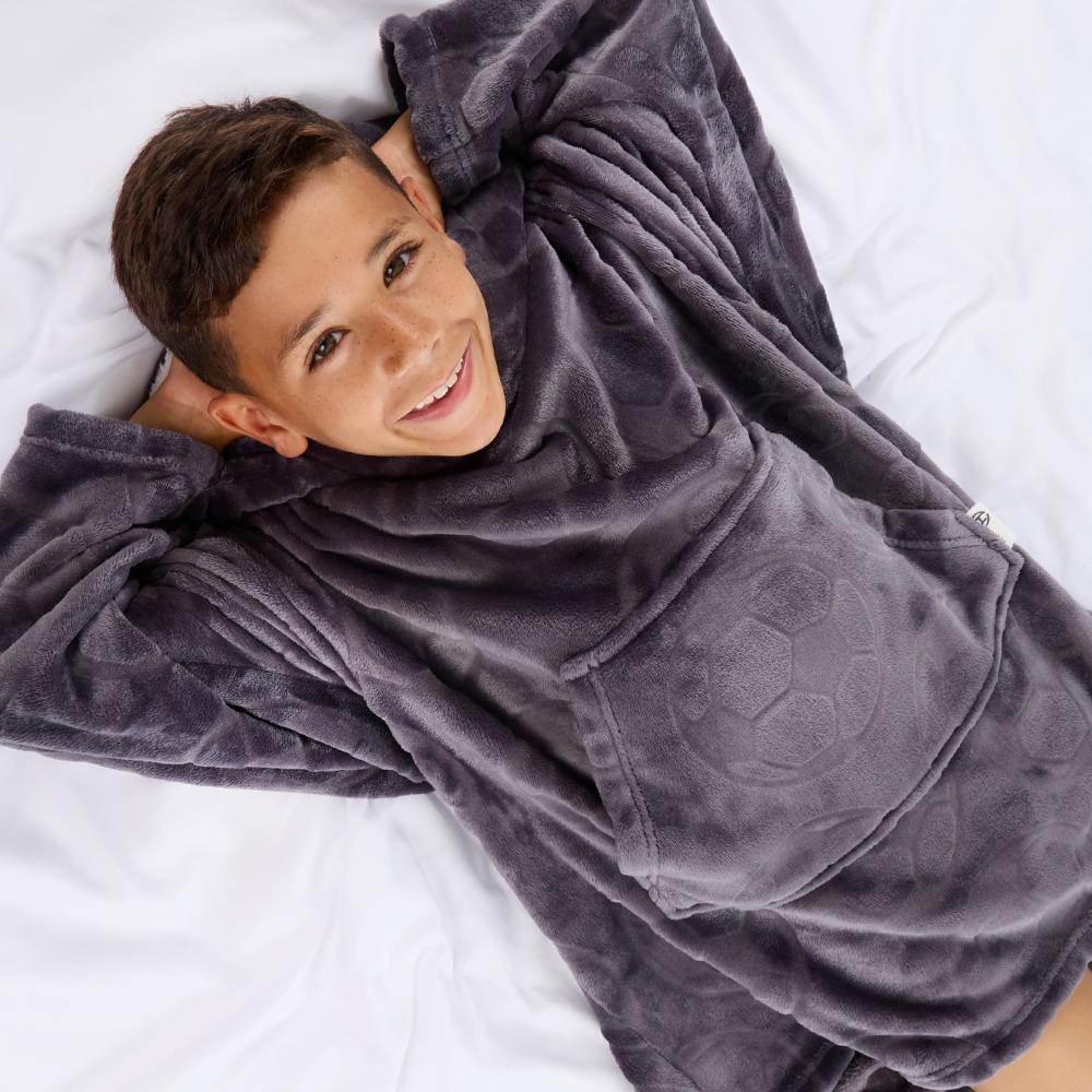 Boys Football Embossed Blanket Hoodie