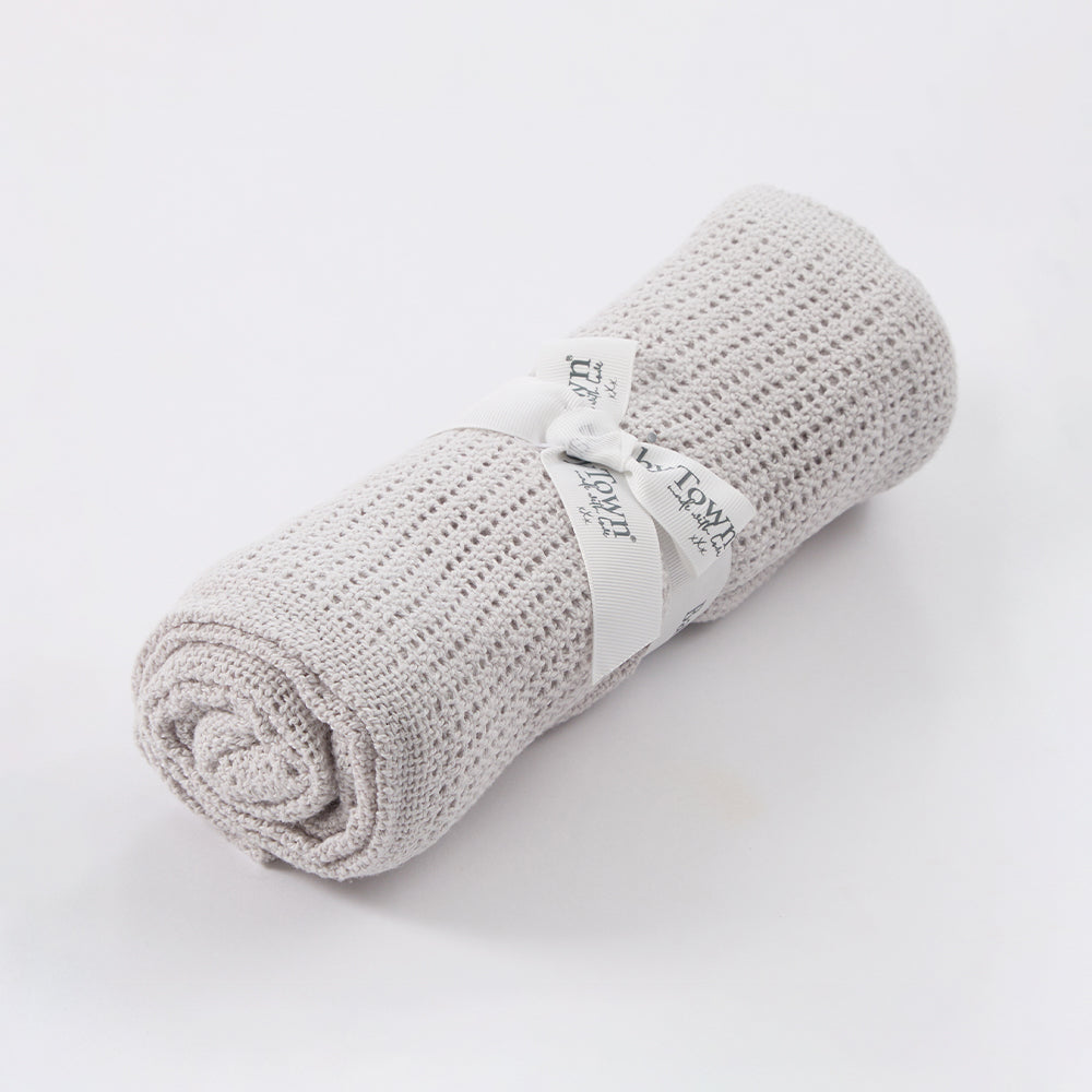 Baby Grey Cellular 100% Cotton Blanket