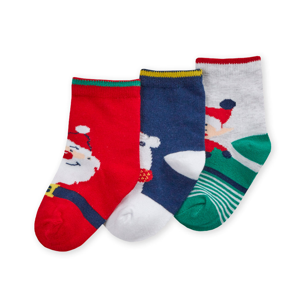 Baby 3 Pairs Christmas Characters Cotton Socks
