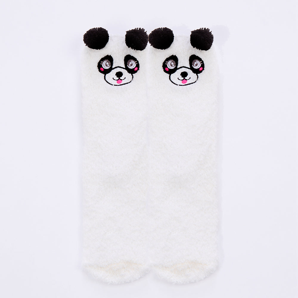 Ladies Panda Fluffy Socks Gift Boxed