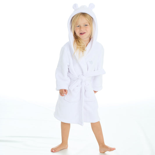 Infant Girls White Bear Ears Dressing Gown