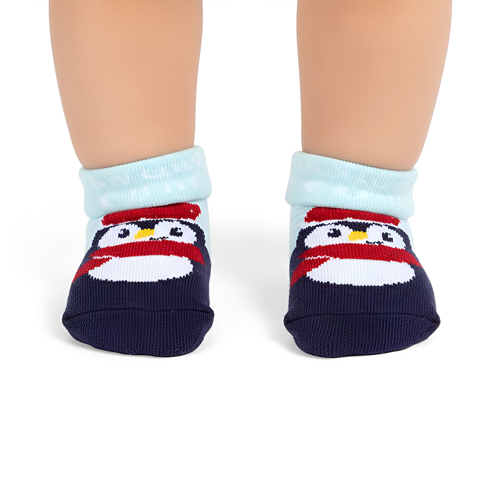 Baby Christmas Penguin Socks in Gift Bag