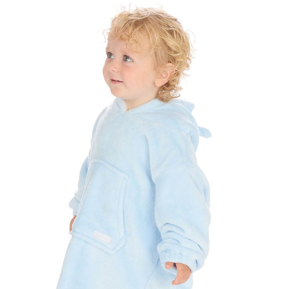 Toddler Bear Ears Sky Blue Blanket Hoodie
