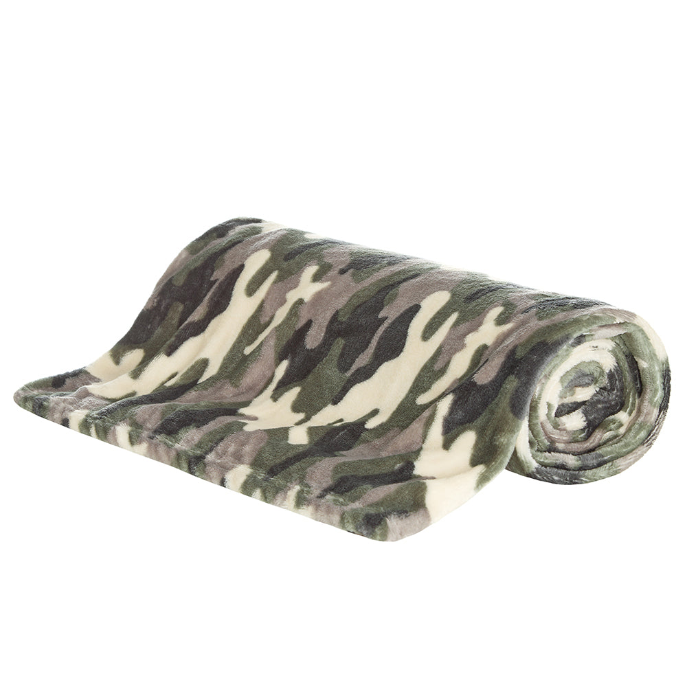 Boys Khaki Camouflage Blanket
