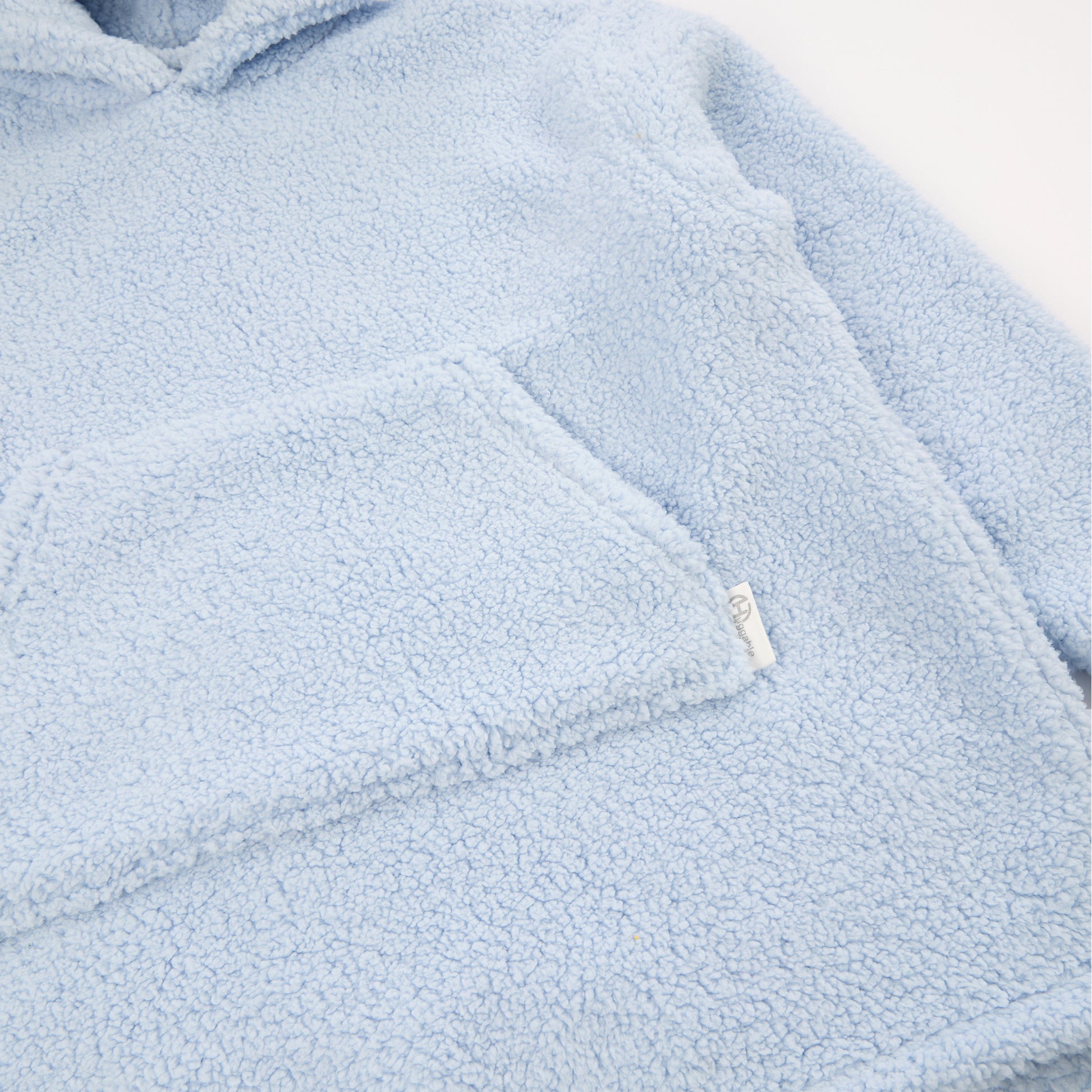Girls Baby Blue Teddy Fleece Blanket Hoodie