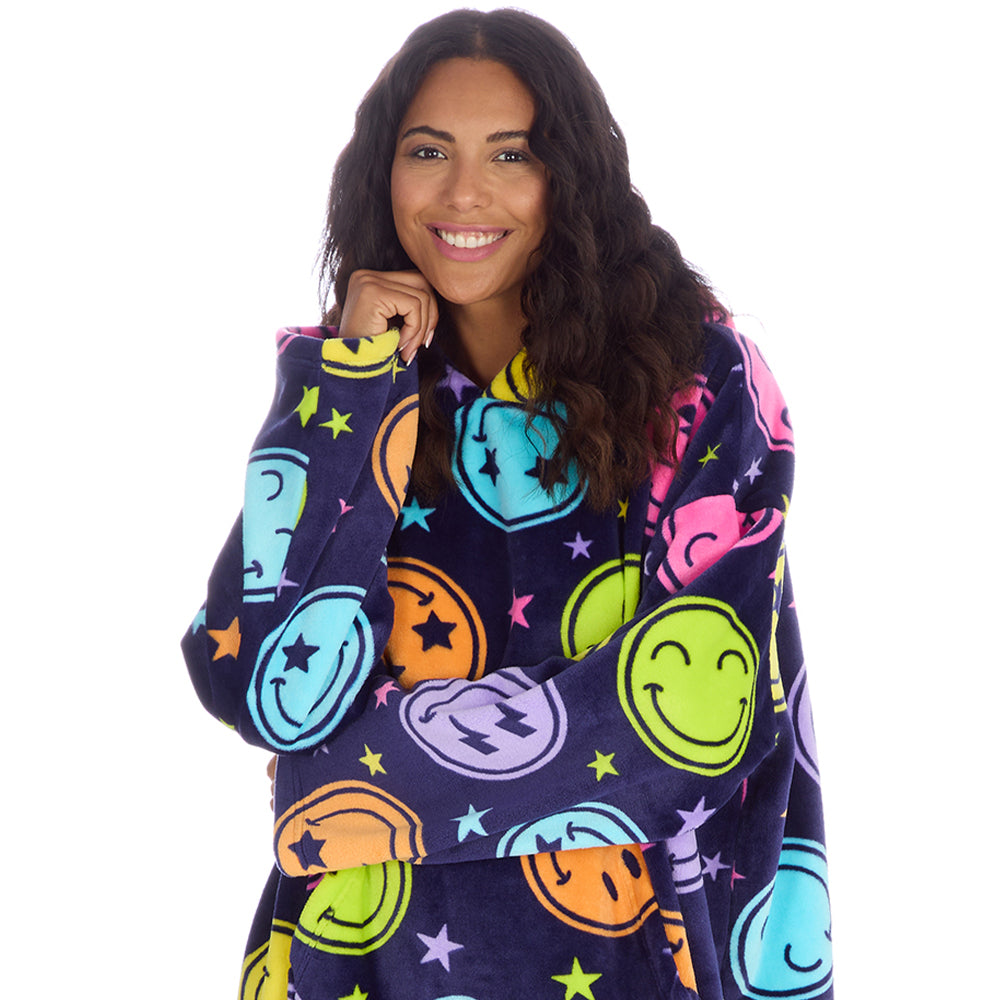 Ladies Smiley Blanket Hoodie