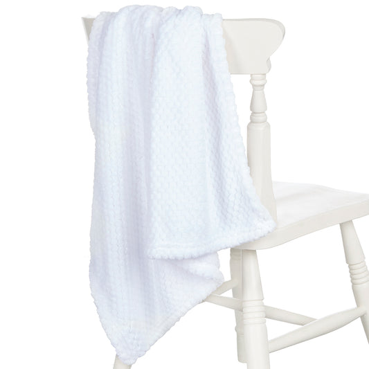 Baby White Waffle Plush Blanket