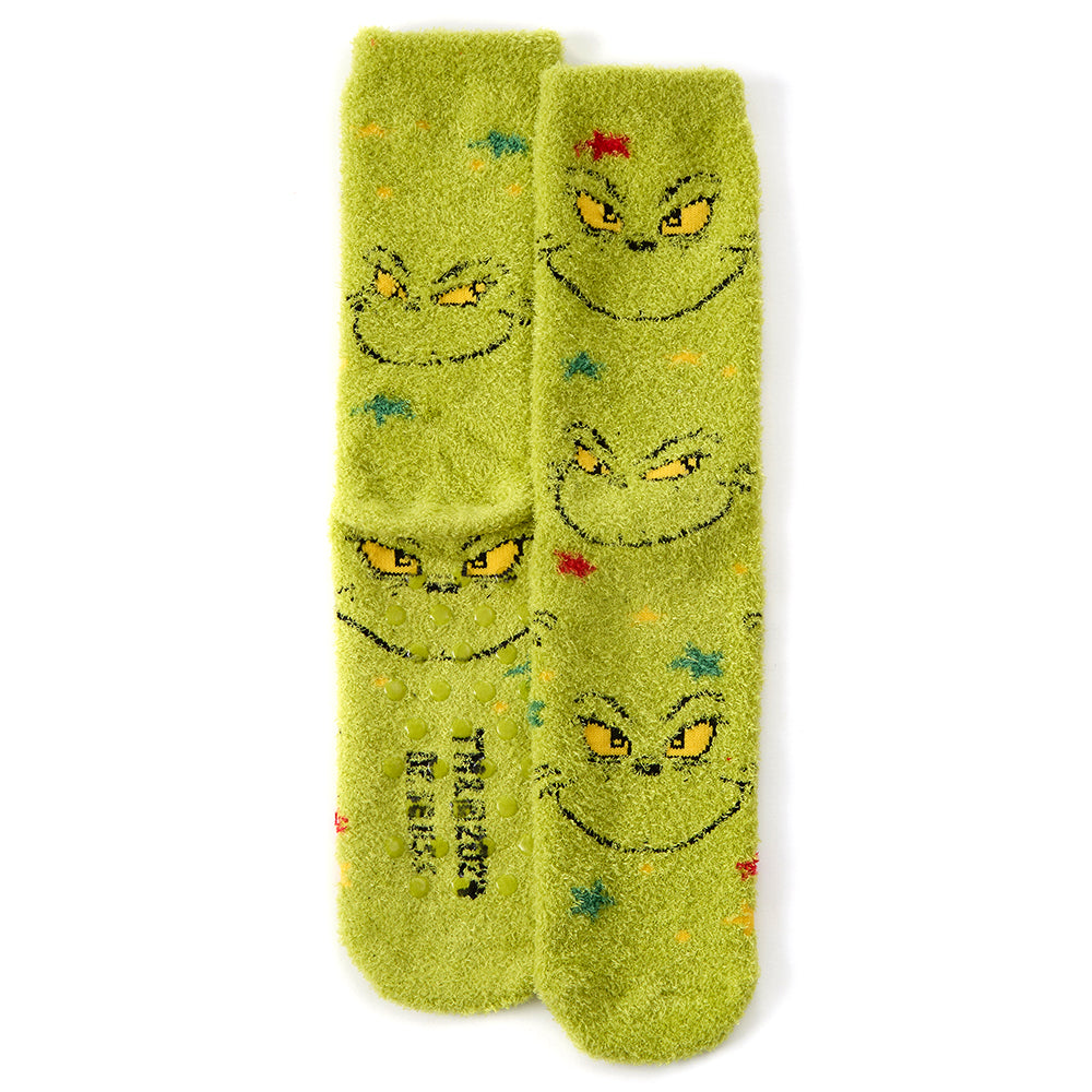 Mens Christmas Grinch Fluffy Socks