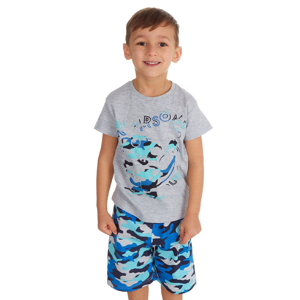 Infant Boys Grey Roar Short Pyjama Set