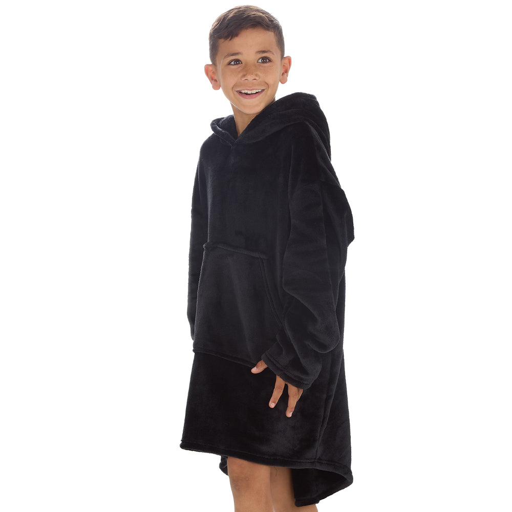 Boys Shimmer Black Blanket Hoodie