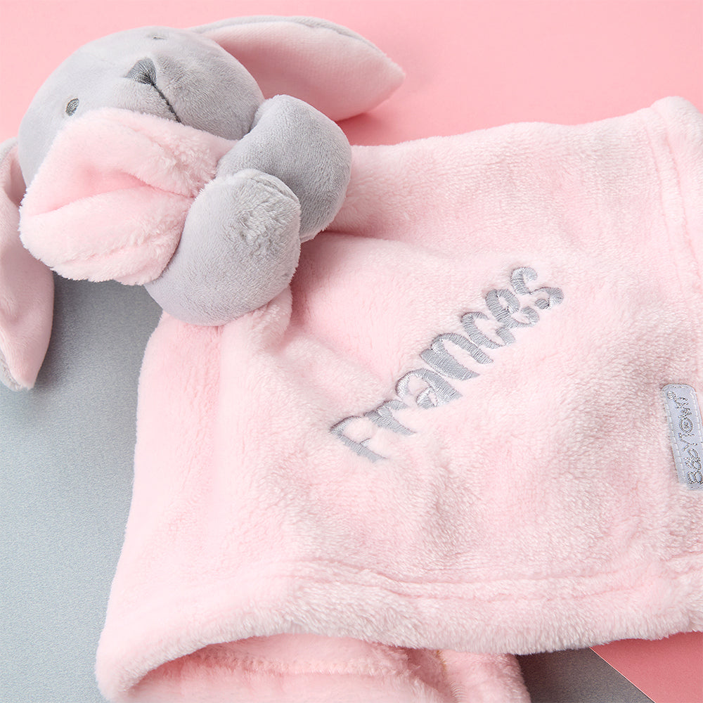 Personalised Baby Pink Bunny Comforter