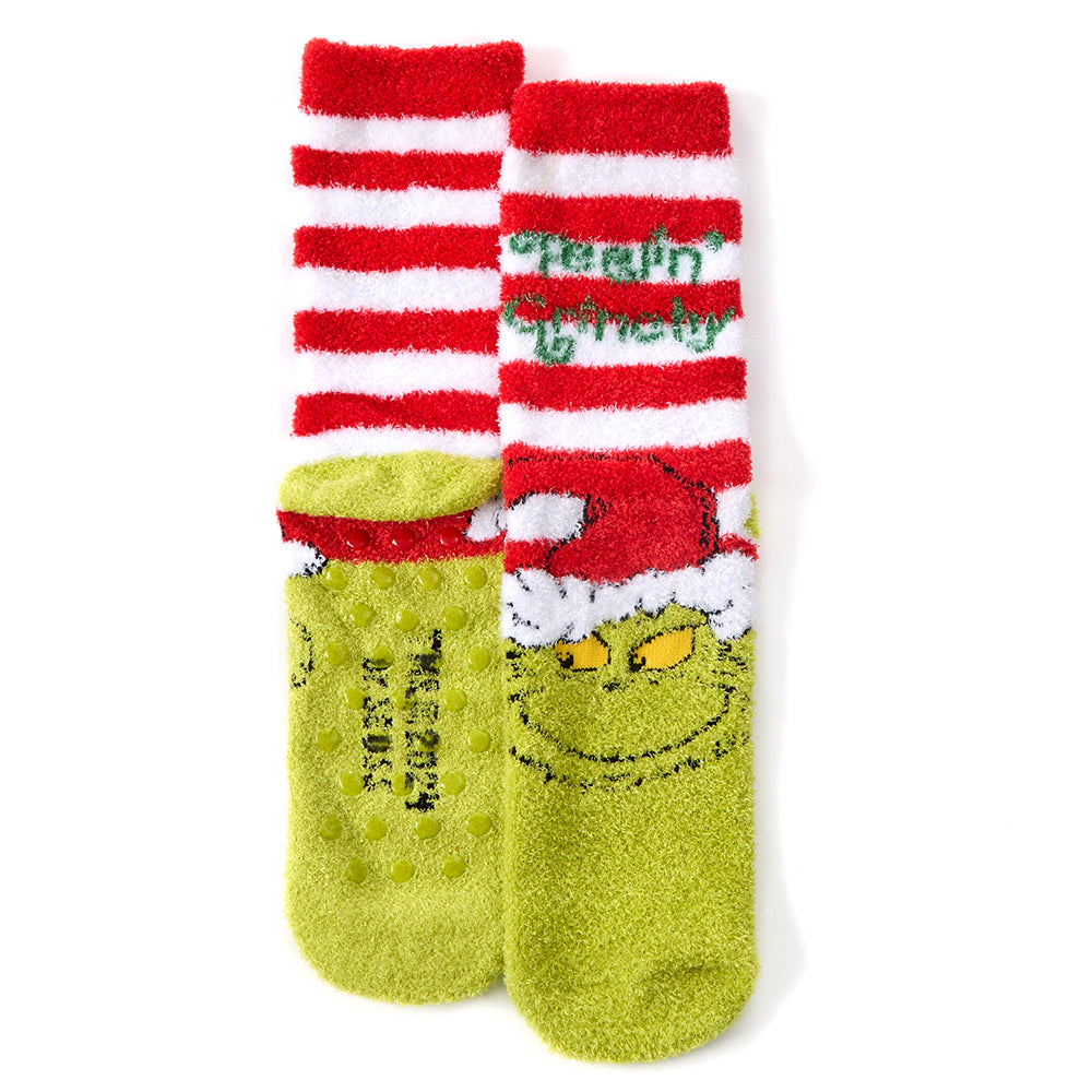 Mens Santa Grinch Fluffy Socks