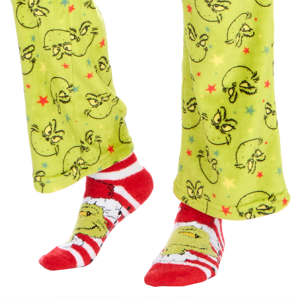 Ladies Red Santa Grinch Fluffy Socks