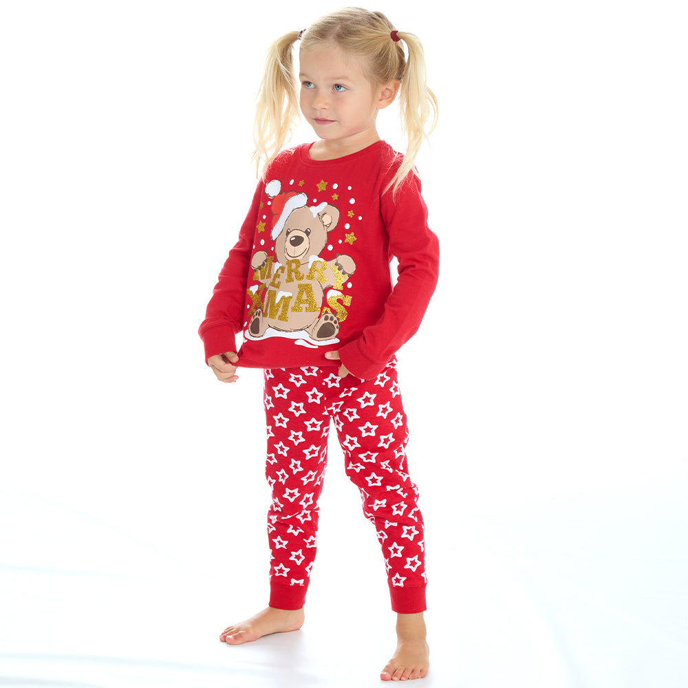 Infant Kids Teddy Christmas Cotton Pyjama Set