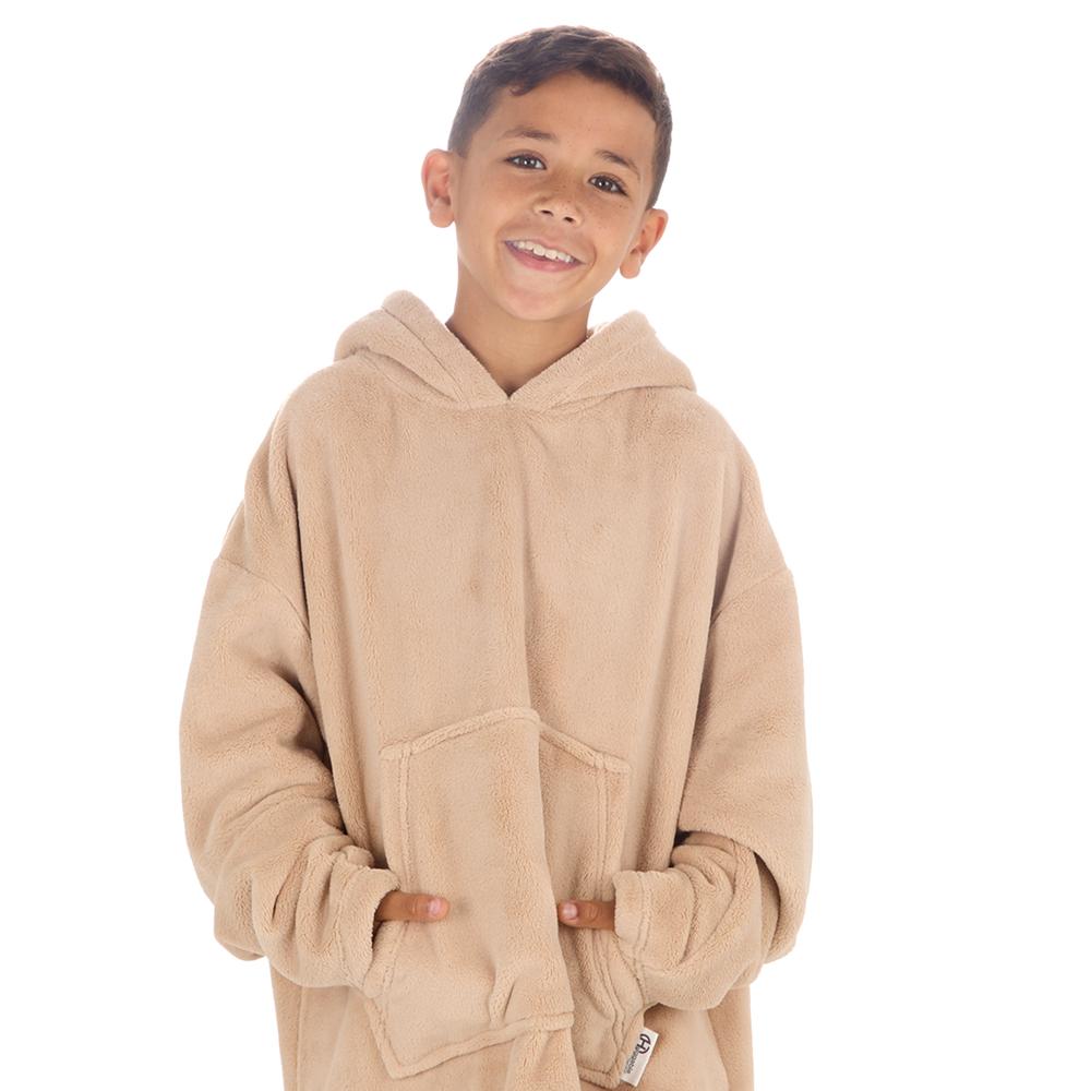 Boys Toffee Coral Fleece Blanket Hoodie