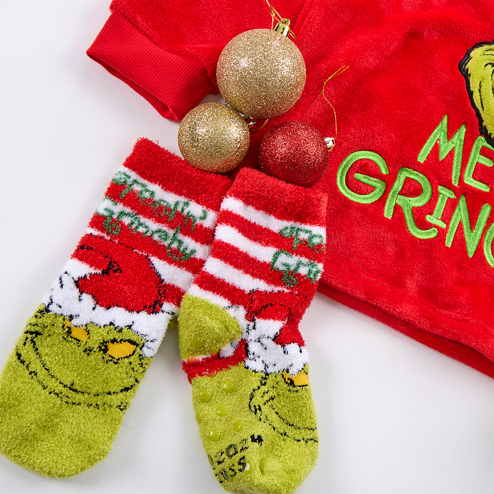 Kids Santa Grinch Fluffy Socks