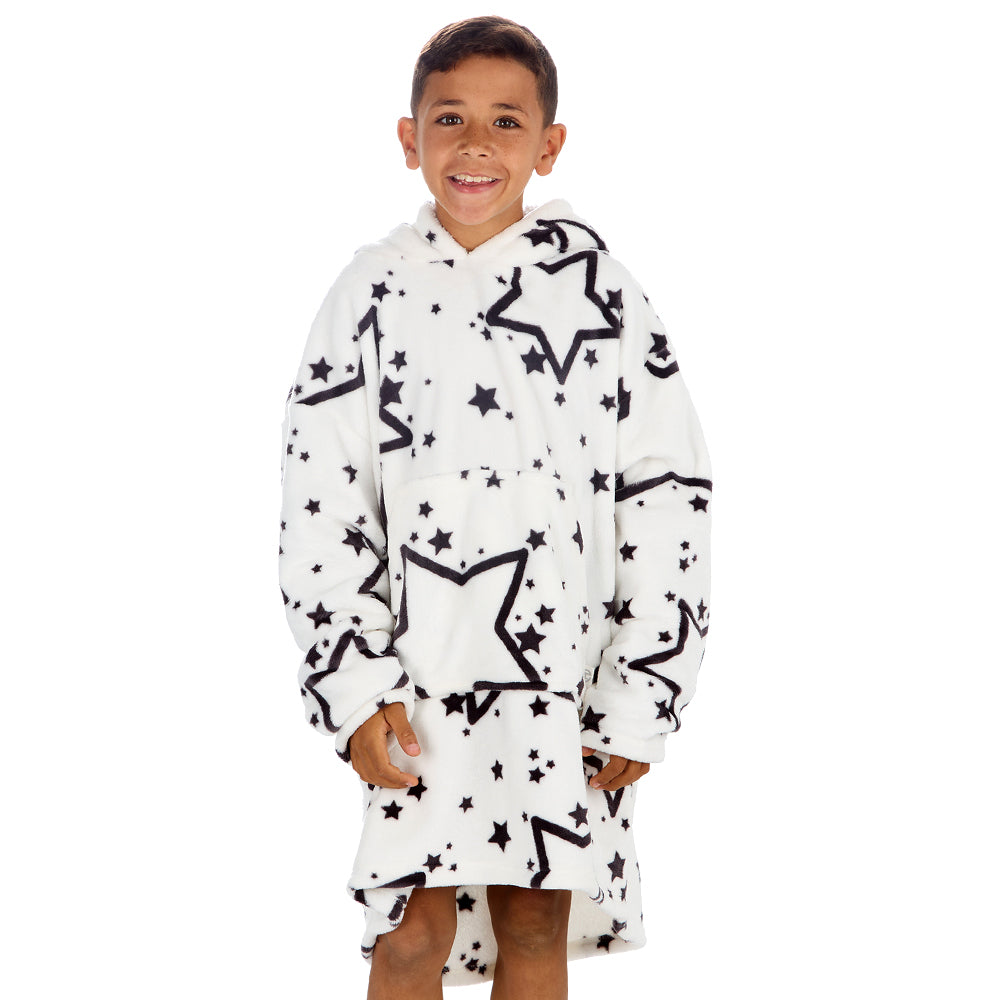 Boys Stars White Blanket Hoodie