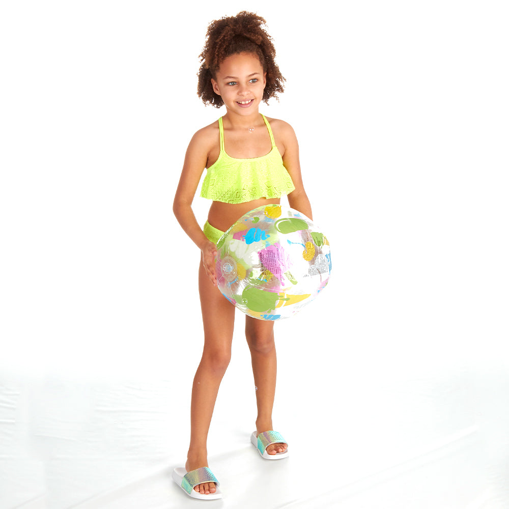 Girls Ethnic Lace Yellow Bikini