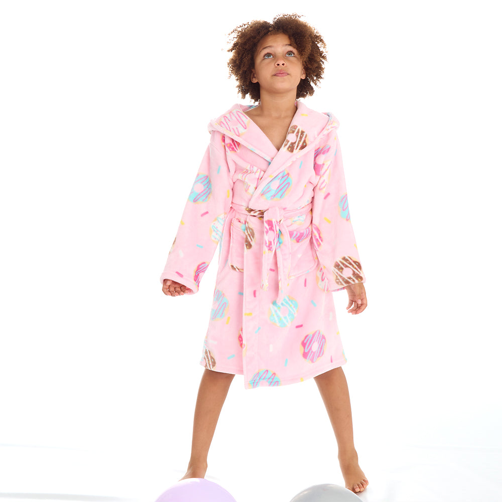 Girls Donuts Pink Dressing Gown