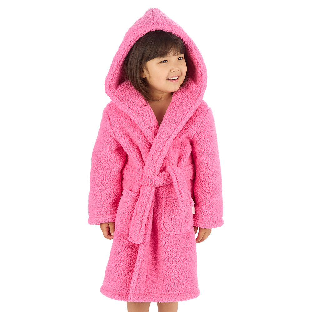 Girls Bubblegum Teddy Fleece Dressing Gown
