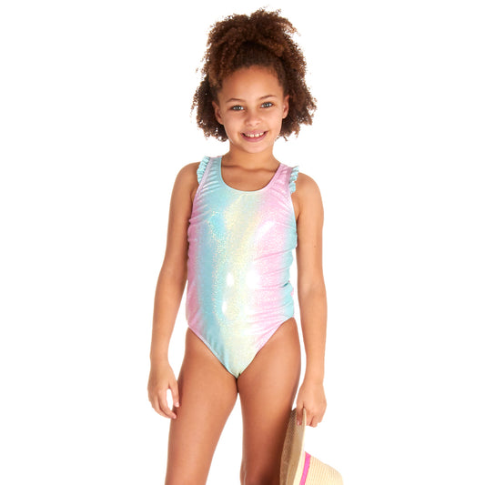 Kids Girls Rainbow One Piece Swimsuit