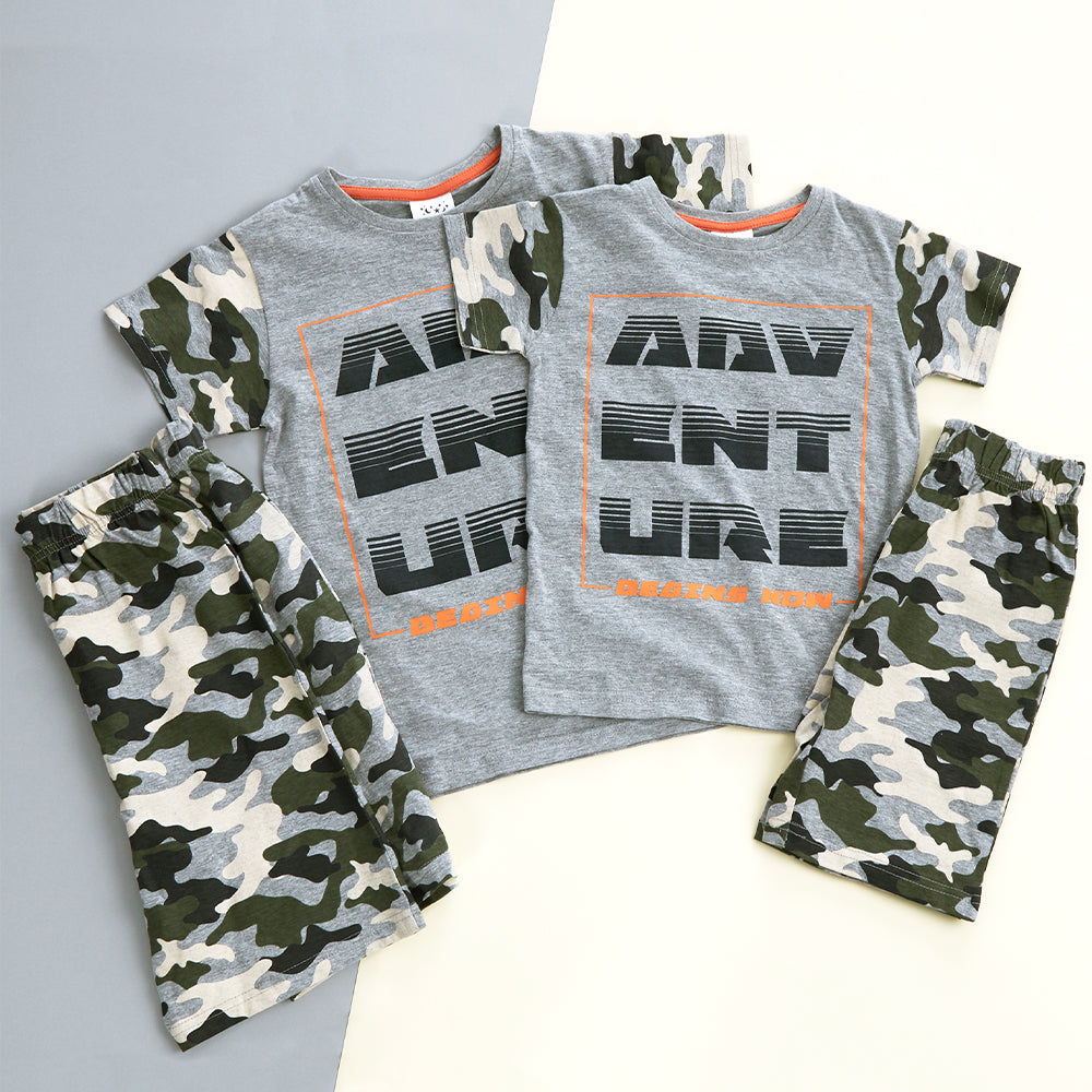 Boys Camouflage Short Pyjama Set