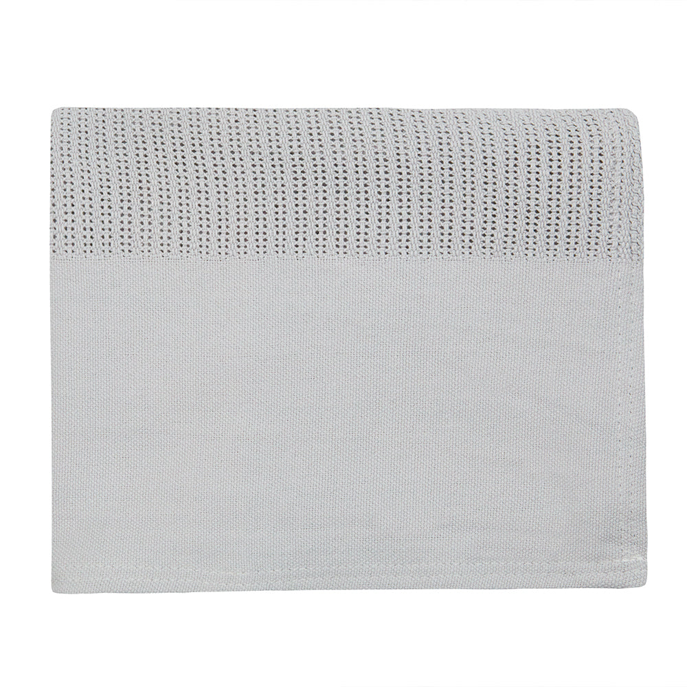 Baby Grey Cellular Panel 100% Cotton Blanket