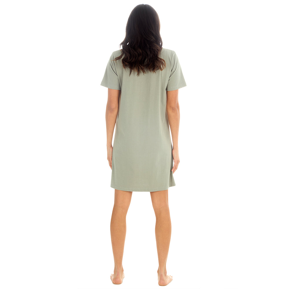 Ladies Short Sleeve Elephant Khaki Nigthie