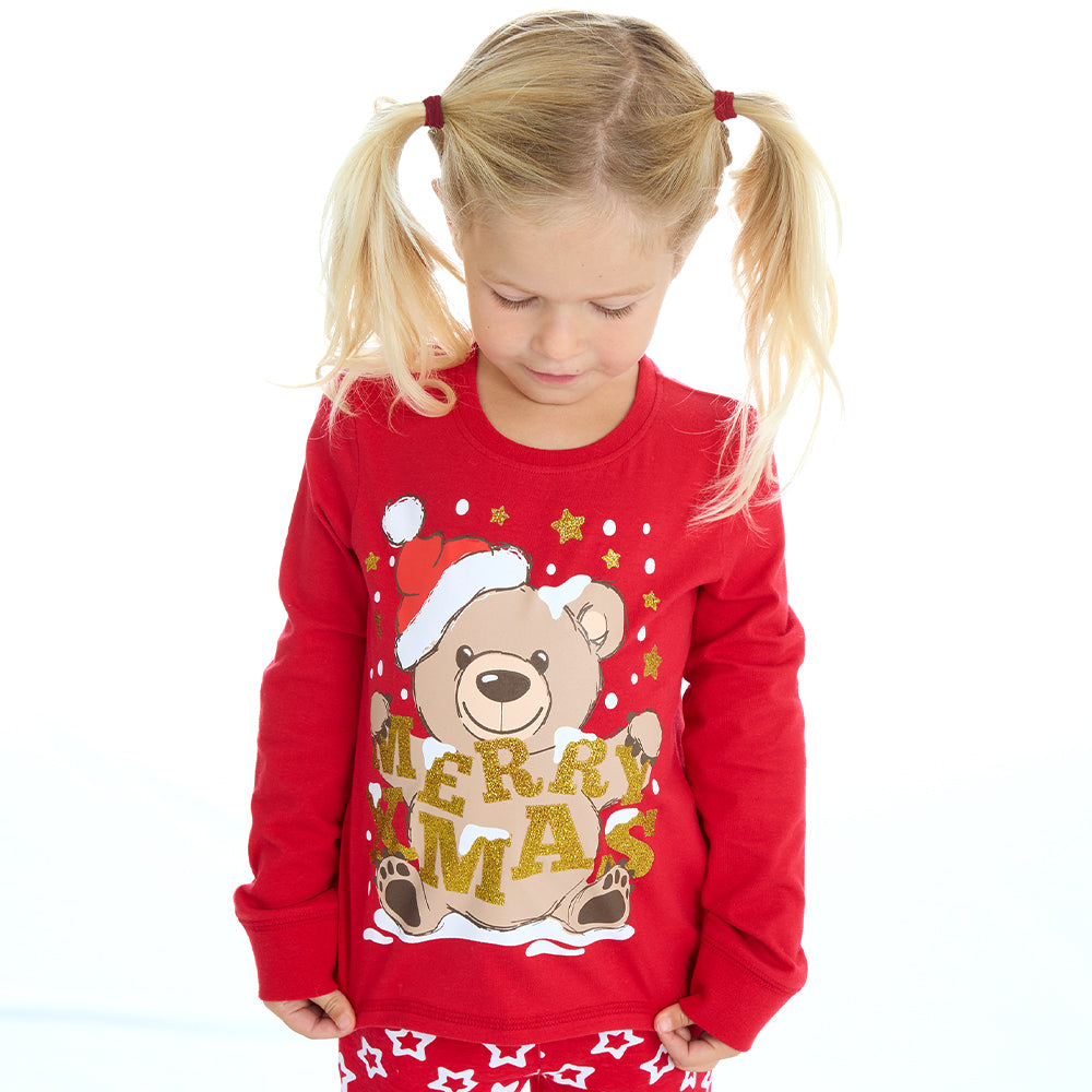 Infant Kids Teddy Christmas Cotton Pyjama Set