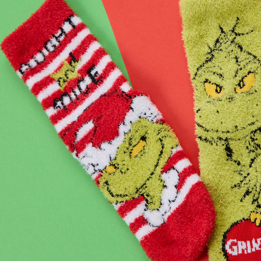 Kids Red Santa Grinch Fluffy Socks