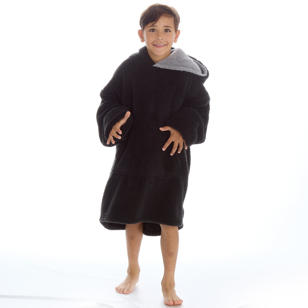 Boys Snuggle Black Blanket Hoodie