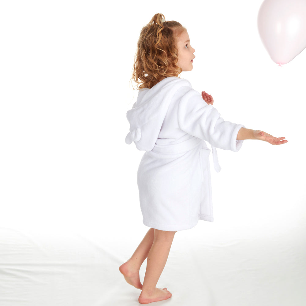Infant Girls White Bear Ears Dressing Gown