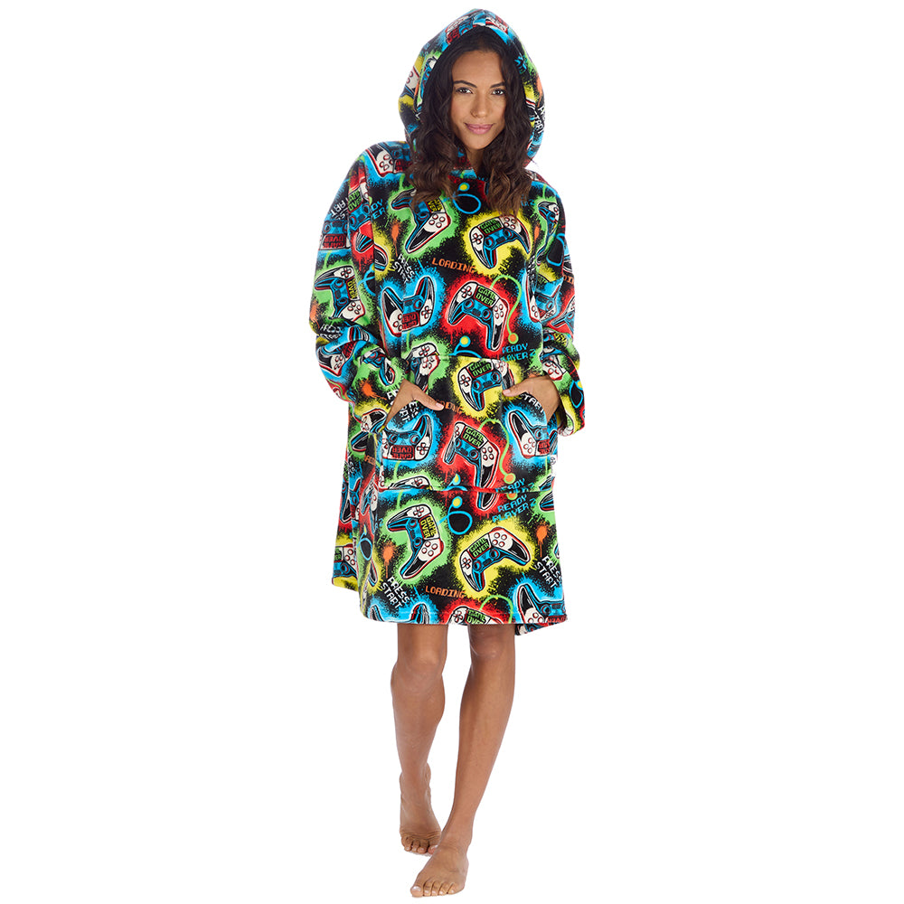 Ladies Black Gamer Blanket Hoodie