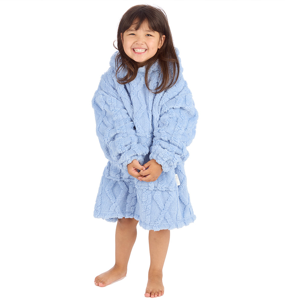 Infant Girls Candy Blue Cable Blanket Hoodie