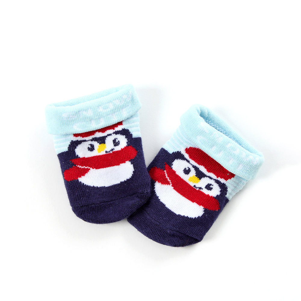 Baby Christmas Penguin Socks in Gift Bag