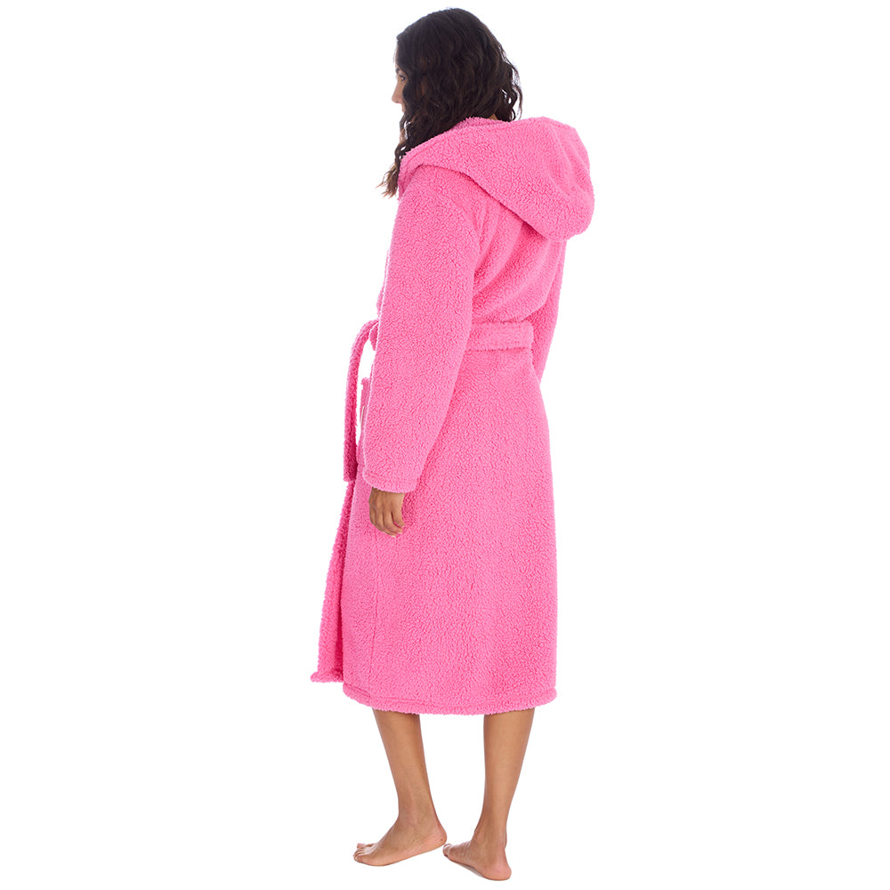 Ladies Bubblegum Teddy Fleece Dressing Gown