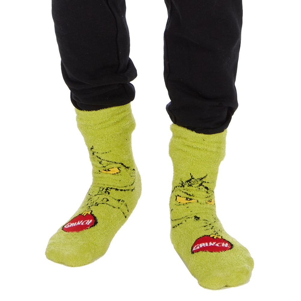 Mens The Grinch Fluffy Socks