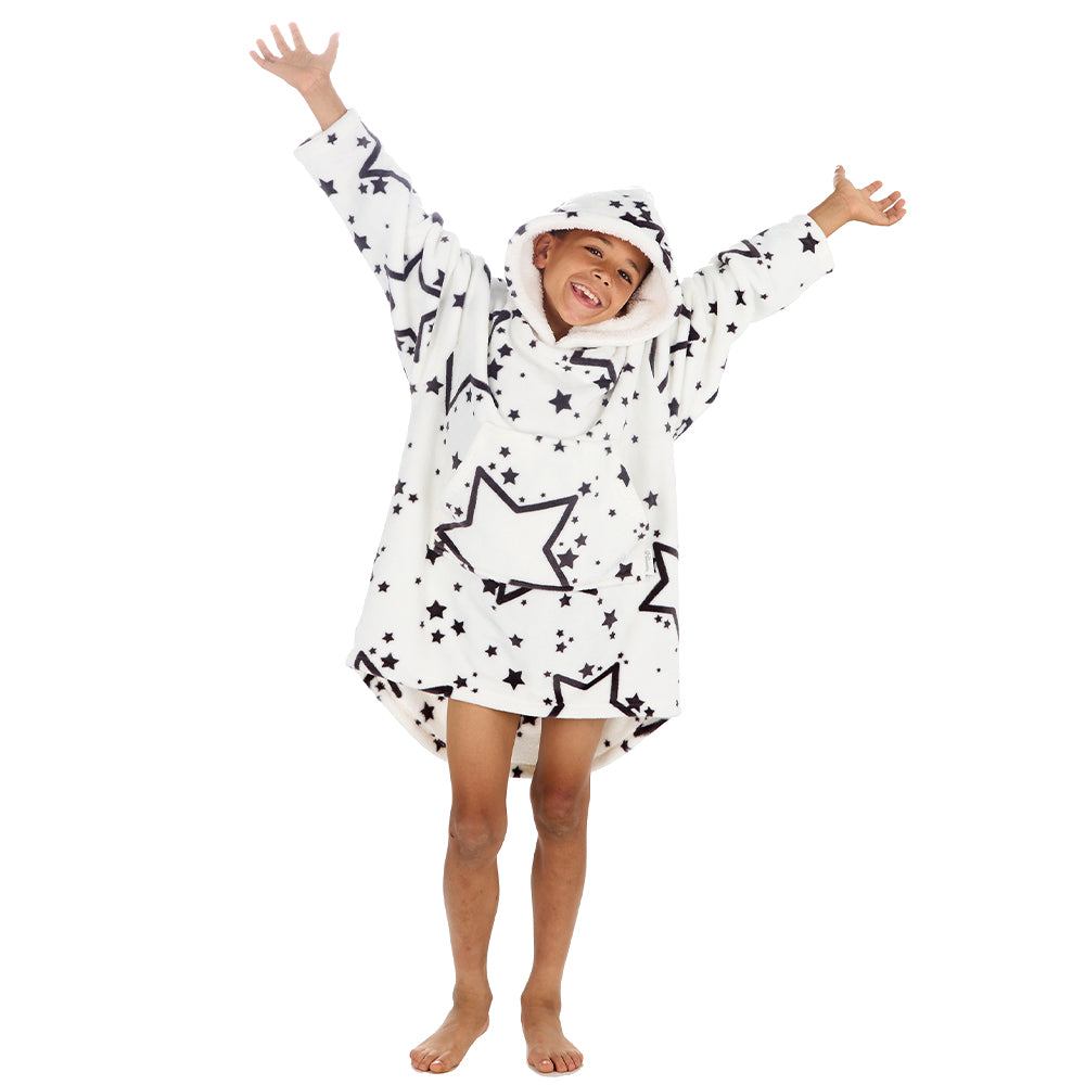 Boys Stars White Blanket Hoodie