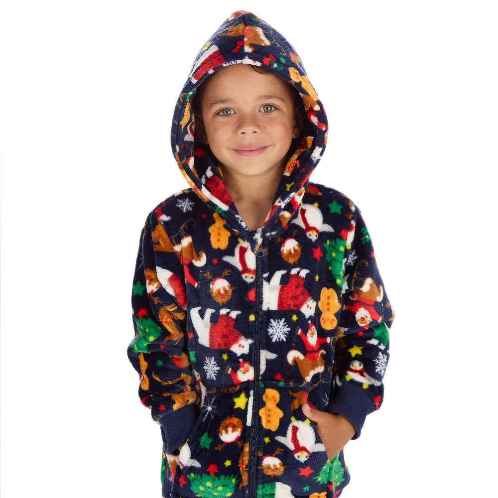 Kids Navy Christmas Onesie