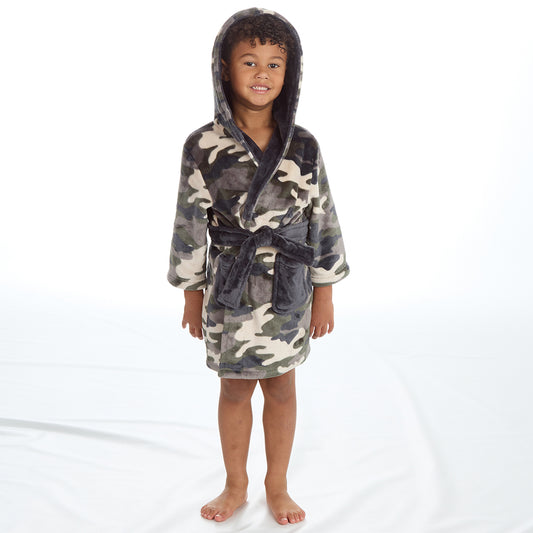 Infant Boys Khaki Camouflage Dressing Gown