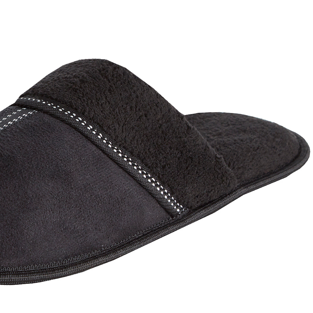 Mens Black Mule Slippers