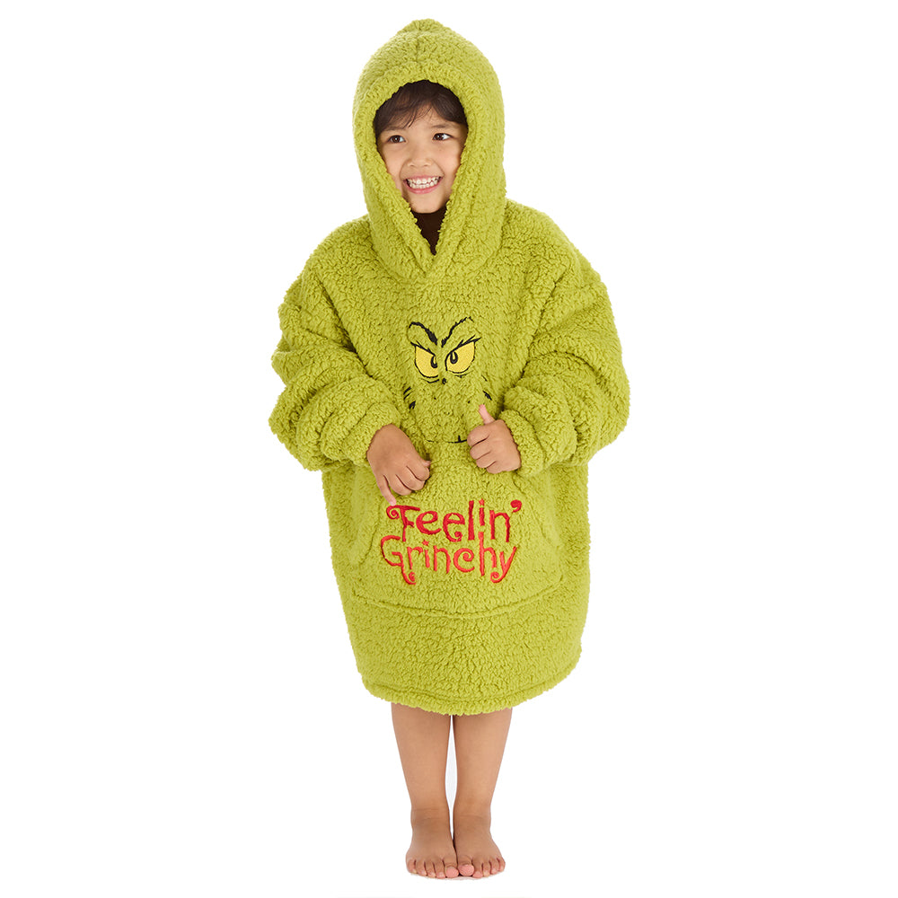 Infant Girls Grinch Sherpa Blanket Hoodie
