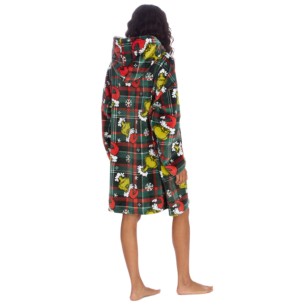 Ladies Grinch Check Blanket Hoodie