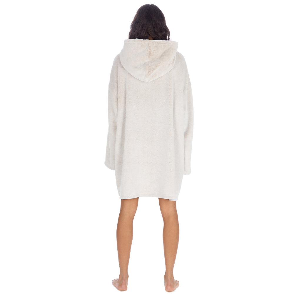 Ladies Frosted Beige Blanket Hoodie