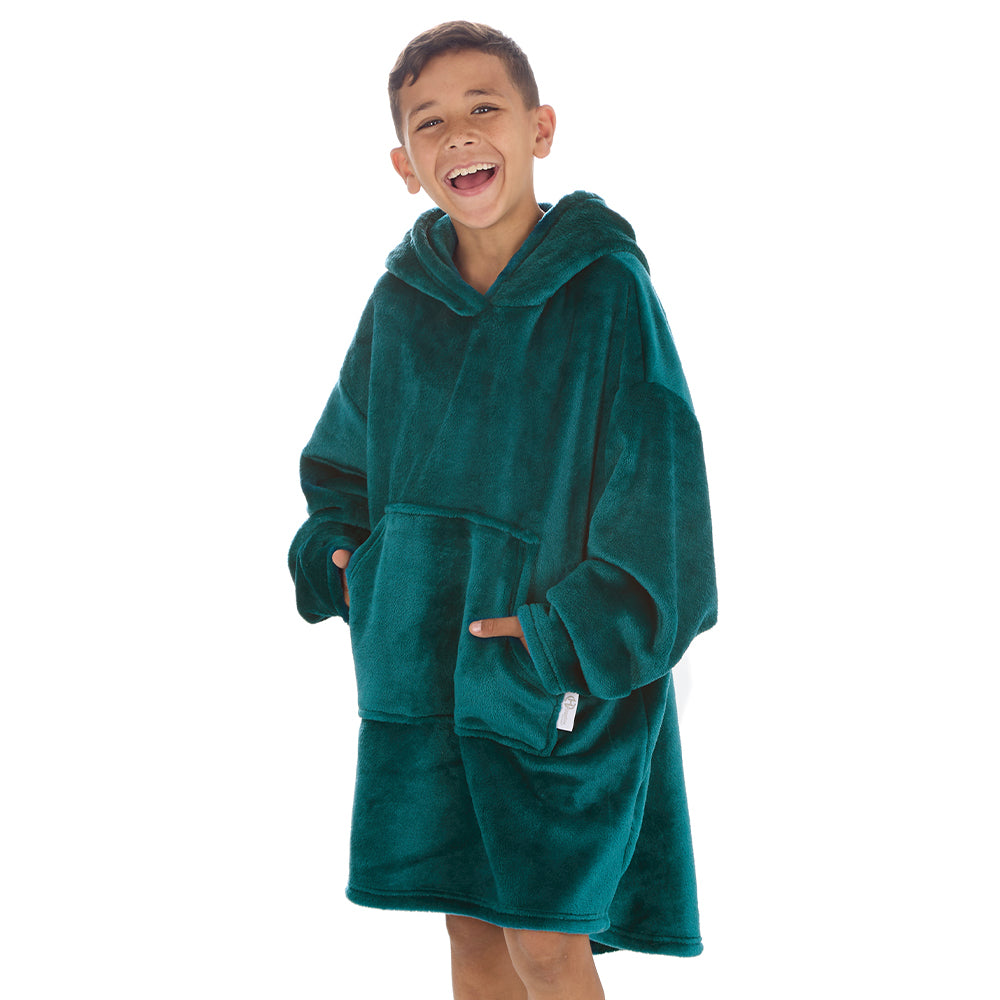 Boys Shimmer Teal Blanket Hoodie